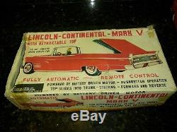 Vintage CRAGSTAN Battery 1960s Lincoln Convertible Car with Retractable Top Tin