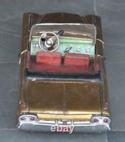 Vintage Cadillac Long/Big Golden Litho Battery Car Tin Toy, Japan