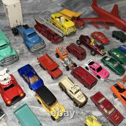 Vintage Cast Toys 87 Pcs Matchbox Lesney Cars and Trucks Military Planes 1940's