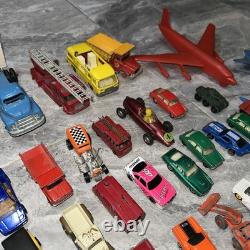 Vintage Cast Toys 87 Pcs Matchbox Lesney Cars and Trucks Military Planes 1940's