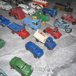 Vintage Cast Toys 87 Pcs Matchbox Lesney Cars and Trucks Military Planes 1940's