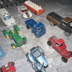 Vintage Cast Toys 87 Pcs Matchbox Lesney Cars and Trucks Military Planes 1940's