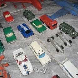 Vintage Cast Toys 87 Pcs Matchbox Lesney Cars and Trucks Military Planes 1940's