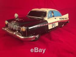 Vintage Chevrolet 1959 Tin Litho Friction Highway Patrol Car Japan Vintage 10