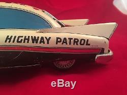 Vintage Chevrolet 1959 Tin Litho Friction Highway Patrol Car Japan Vintage 10