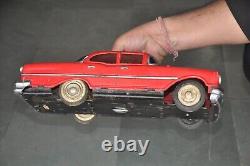 Vintage Chrysler Red Big Litho Fine Quality Battery Car Tin Toy, Japan