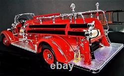 Vintage Classic Antique Red Fire Engine Truck Metal Dream Model Car Pickup Promo