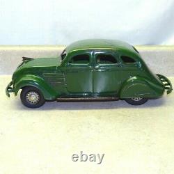 Vintage Cor Cor Toys Sedan Car, Chrysler Airflow, Pressed Steel Toy, Green