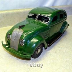 Vintage Cor Cor Toys Sedan Car, Chrysler Airflow, Pressed Steel Toy, Green