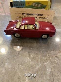 Vintage Corgi Toys 222 Renault Floride In Maroon Great Condition In Original Box