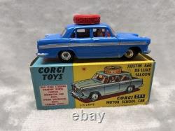 Vintage Corgi Toys #255 NM Blue Austin A60 Deluxe Saloon Motor School Car NIB