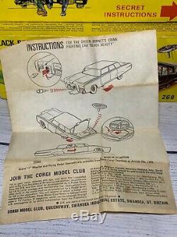 Vintage Corgi Toys #268 Black Beauty The Green Hornet Car Box & Papers