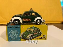 Vintage Corgi Toys 492 Volkswagen European Police Car Nmib