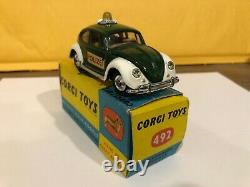 Vintage Corgi Toys 492 Volkswagen European Police Car Nmib