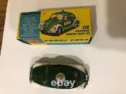 Vintage Corgi Toys 492 Volkswagen European Police Car Nmib