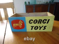 Vintage Corgi Toys Display wooden Box Scarce Cars & Trucks Old Store