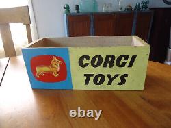 Vintage Corgi Toys Display wooden Box Scarce Cars & Trucks Old Store