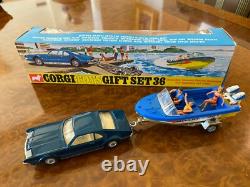 Vintage Corgi Toys MIB All Original Oldsmobile + Glastron Gift Set No. 36