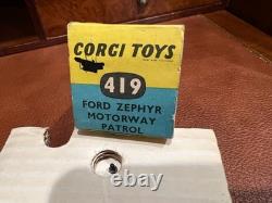 Vintage Corgi Toys MIB Ford Zephyr Motorway Patrol No. 419