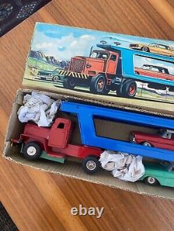 Vintage Cragstan Automobile Carrier With Cars And Original Box / Made In Japan