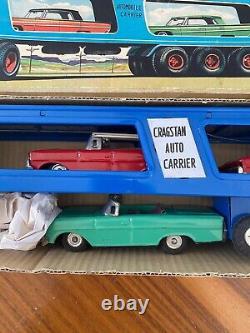 Vintage Cragstan Automobile Carrier With Cars And Original Box / Made In Japan