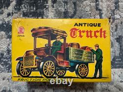 Vintage Cragstan Delivery Truck Tin Toy Car metal friction pick-up Japan MIB