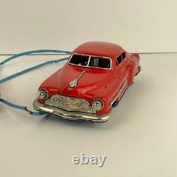 Vintage Cragstan Tin Remote Control Car & Box 1950's working headlights