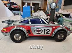 Vintage Daishin Porsche 911 Martini Racing#12 Battery Toy Car Japan WORKING 1970