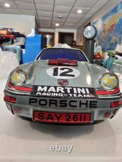 Vintage Daishin Porsche 911 Martini Racing#12 Battery Toy Car Japan WORKING 1970