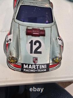 Vintage Daishin Porsche 911 Martini Racing#12 Battery Toy Car Japan WORKING 1970