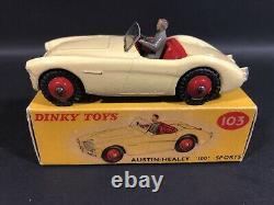 Vintage Dinky Toys 103 Austin-healey 100 Sports Car 164 Diecast & Original Box