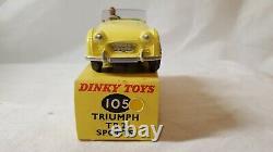 Vintage Dinky Toys 105 Triumph TR2 With Box Excellent Condition Nice