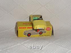Vintage Dinky Toys 105 Triumph TRZ Sports Car Yellow with Box