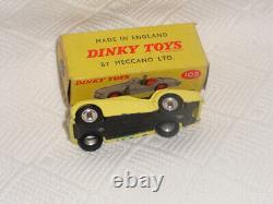 Vintage Dinky Toys 105 Triumph TRZ Sports Car Yellow with Box