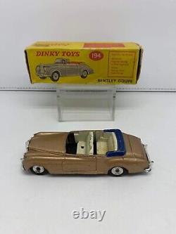 Vintage Dinky Toys Bentley Coupe Metal Model 194 Meccano'60s England