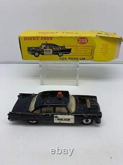 Vintage Dinky Toys Dodge Royal Sedan U. S. A Police Car Metal 258 Meccano England