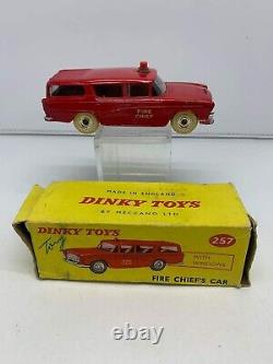 Vintage Dinky Toys Fire Chief's Car Metal Model 257 Meccano'60s England