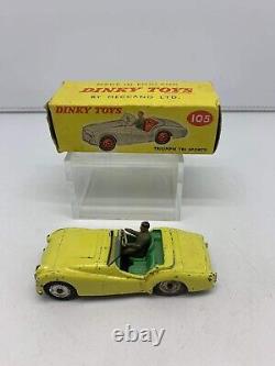 Vintage Dinky Toys Triumph TR2 Sports Model Metal Car 105 Meccano'50s England