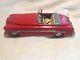 Vintage Distler Metal Wind-up Tin Car Red Made in US Zone Germany