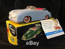 Vintage Distler Porsche 356 Toy Car With Original Box And Key GREAT COLLECTIBLE