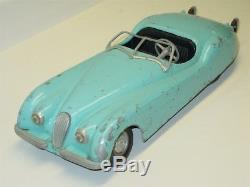 Vintage Doepke Model Toys Jaguar Car, Diecast Vehicle, Baby Blue