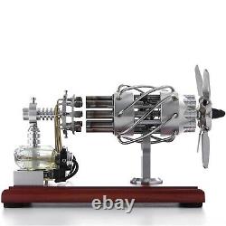 Vintage Dual-Cylinder Butane Gas Engine Model Collect Mechanical Toys Desk Gift