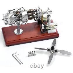 Vintage Dual-Cylinder Butane Gas Engine Model Collect Mechanical Toys Desk Gift