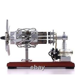 Vintage Dual-Cylinder Butane Gas Engine Model Collect Mechanical Toys Desk Gift