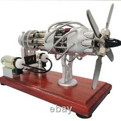 Vintage Dual-Cylinder Butane Gas Engine Model Collect Mechanical Toys Desk Gift