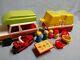 Vintage Fisher Price Little People #992 Car/Jeep, Pop up camper, bike, boat+