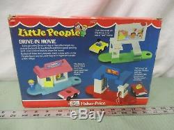 Vintage Fisher Price Little People Drive in Movie 2454 Box Play Family Gas Car