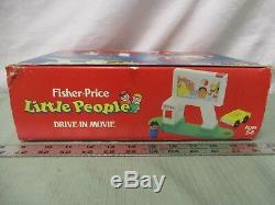 Vintage Fisher Price Little People Drive in Movie 2454 Box Play Family Gas Car