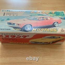 Vintage Ford Mustang Tin Toy Friction Car Tokyo Placing Made in Japan with Box
