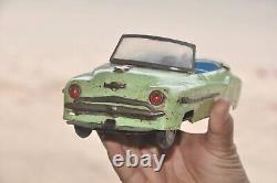 Vintage Friction Fine Litho Green Car Tin Toy, Britain